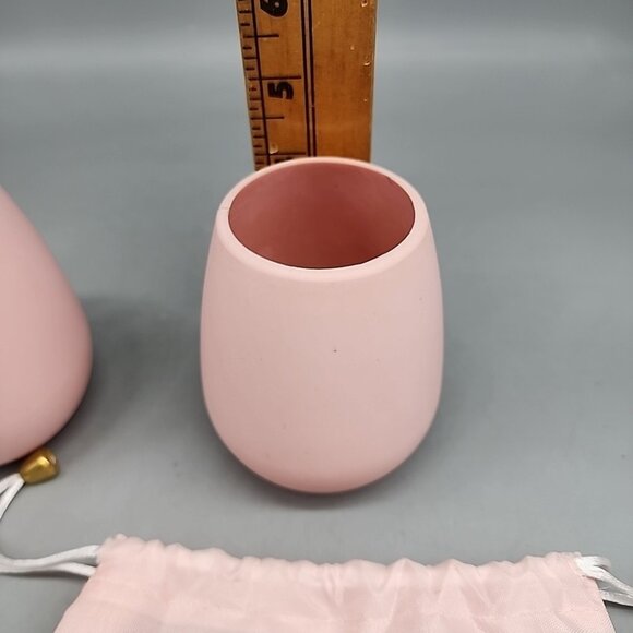 Odeme Set of 2 PINK Silicone Wine Glasses Travel Picnic Summer Poolside NO BREAK - Picture 4 of 4